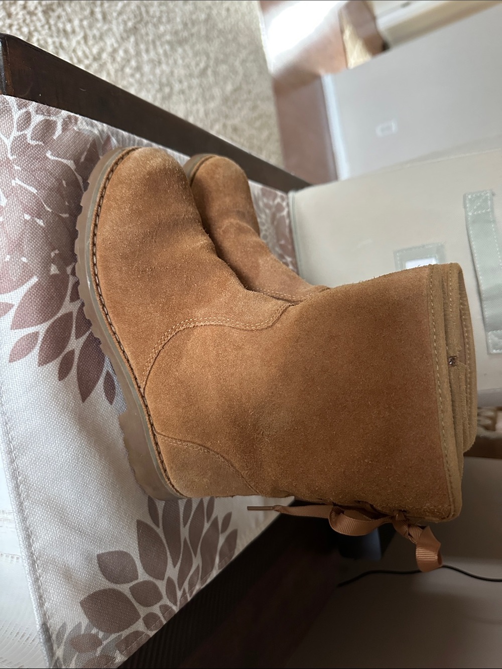 UGG Kids Chestnut Brown Suede Ankle Boots